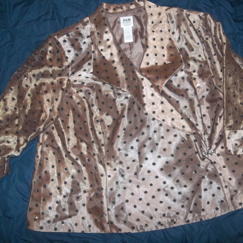 R&M Richards Brown Polka Dot Jacket